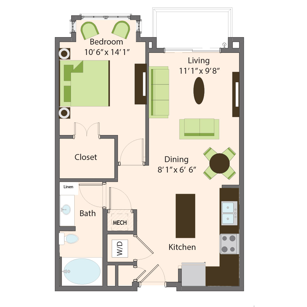 Dogwood Floor Plan | Northbrook Apartments