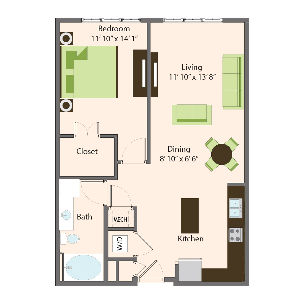 Ash Floor Plan | Northbrook Apartments
