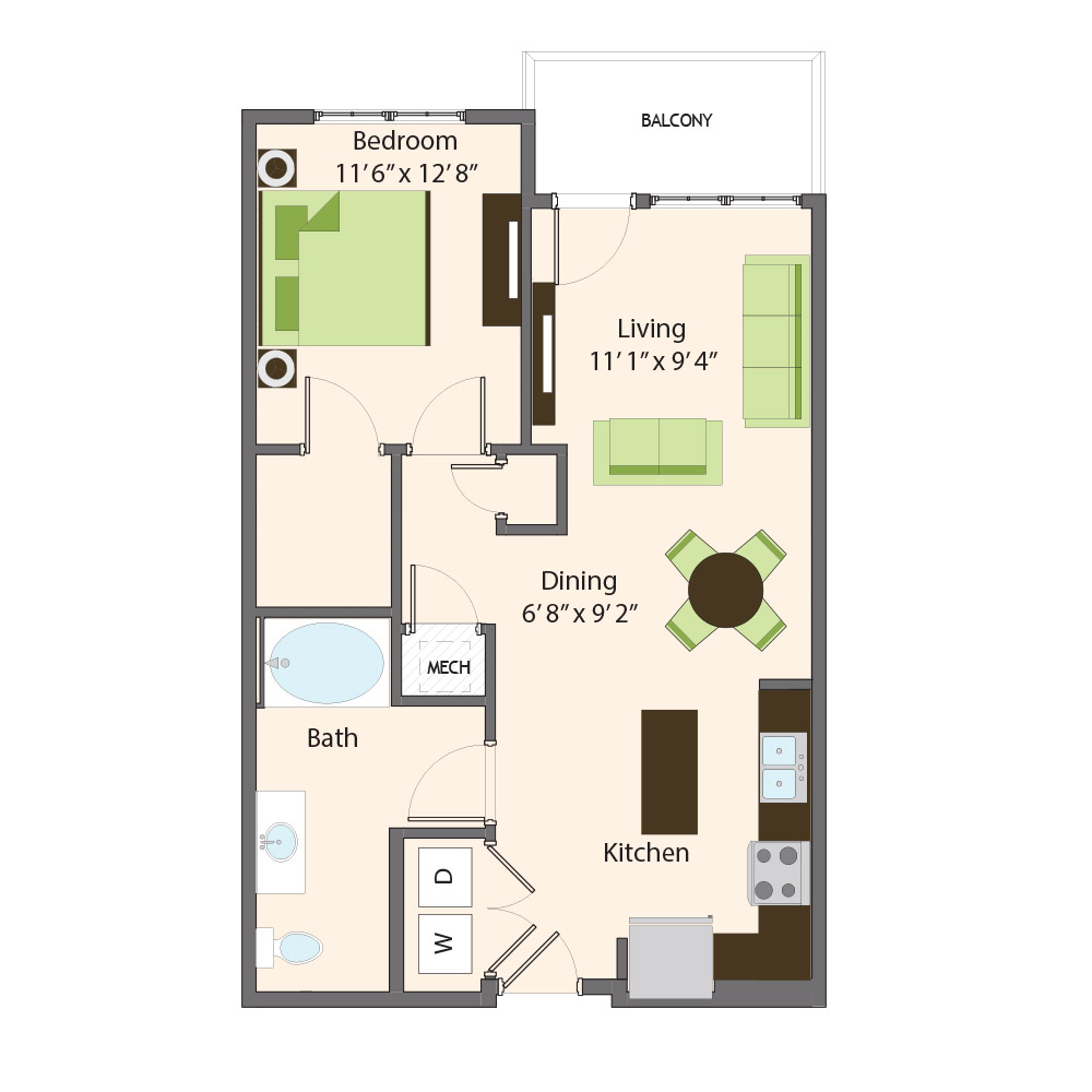 Willow Floor Plan | Northbrook Apartments