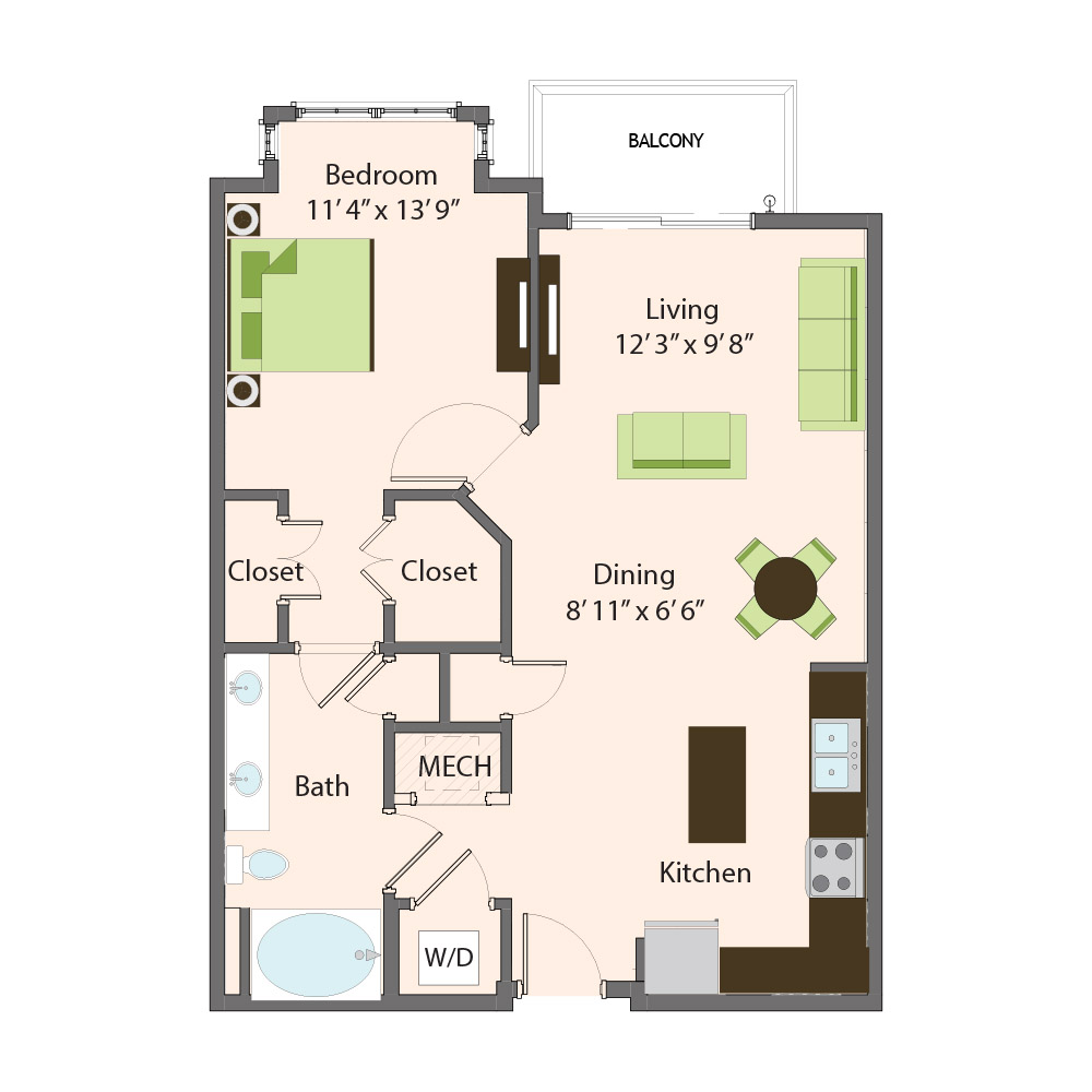 Crabapple Floor Plan | Northbrook Apartments