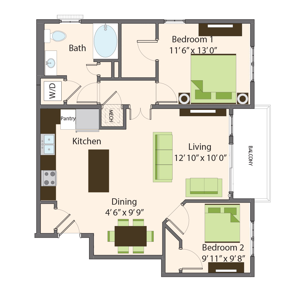 Maple Floor Plan | Northbrook Apartments